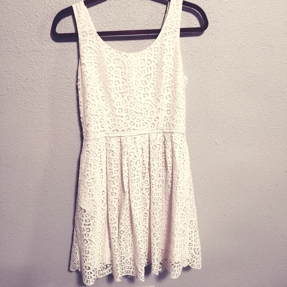 J.Crew Swirling Lace Eyelet Tank Pleated Dress